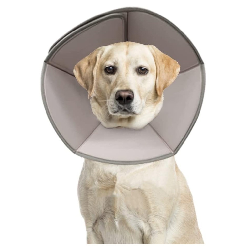 New Soft Dog‎ Cone Collar - Pet Recovery Cone - Large (Gray)